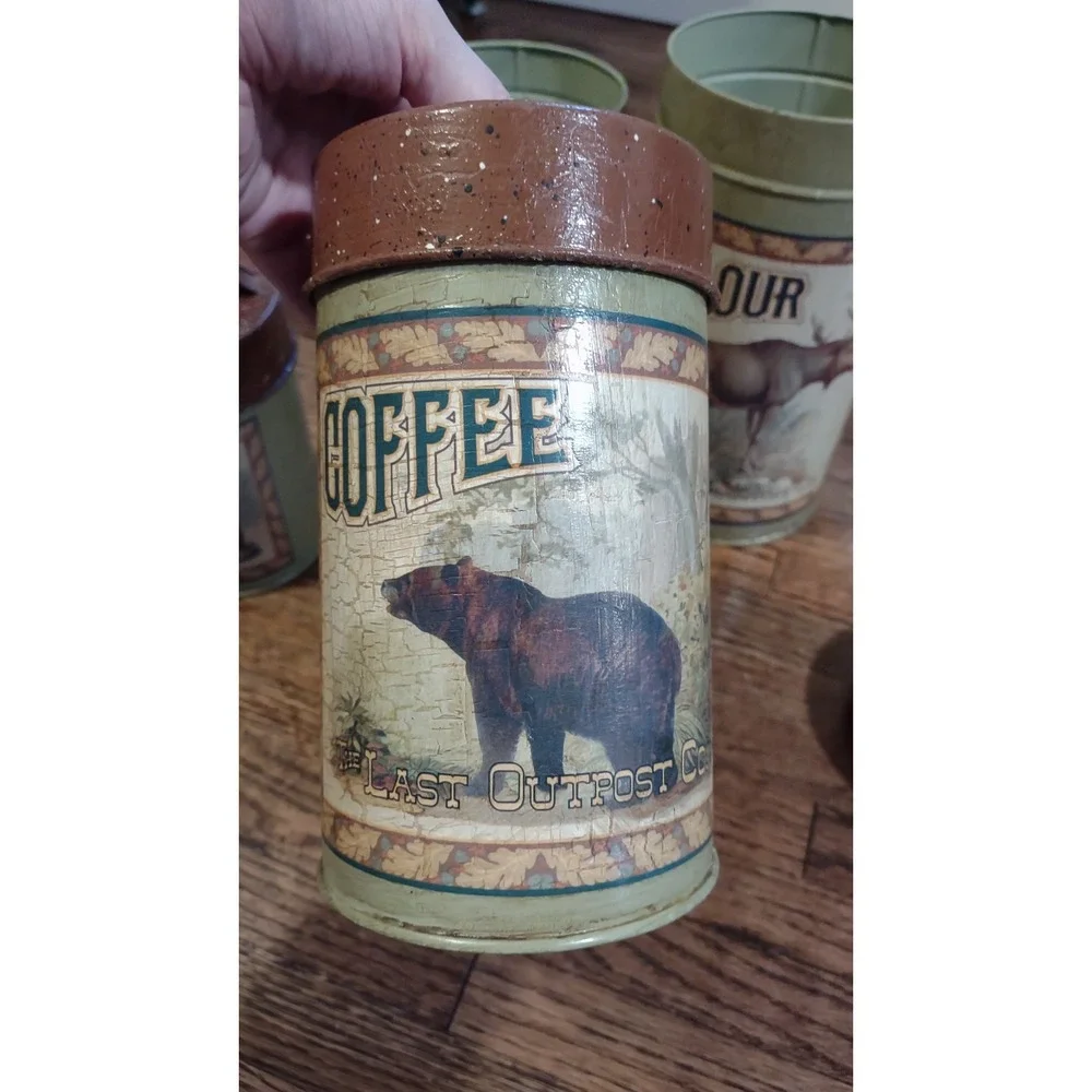 Ohio Wholesale Last Outpost Co Decorative Canister Set Wildlife Rustic Cabin 4pc